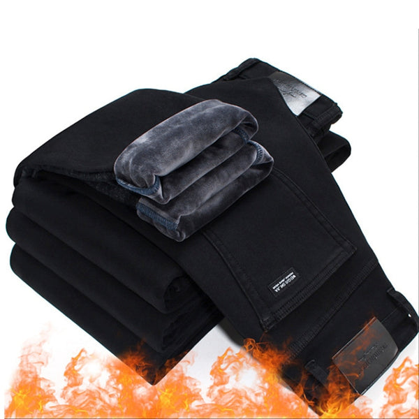 2019 Men Fashion Winter Jeans Men Black Slim Fit Stretch