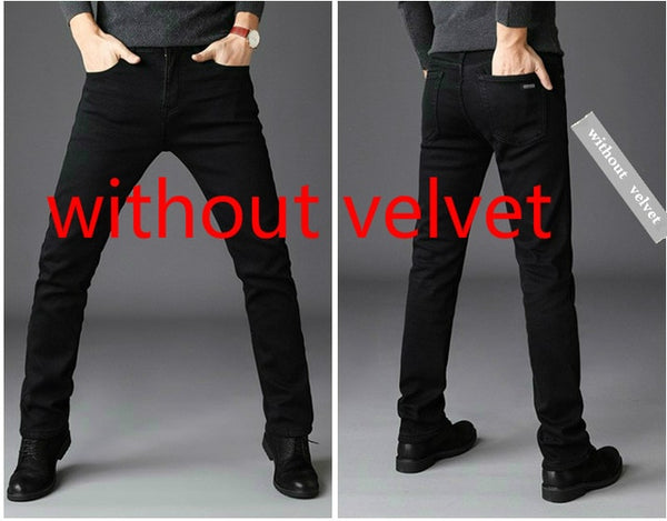2019 Men Fashion Winter Jeans Men Black Slim Fit