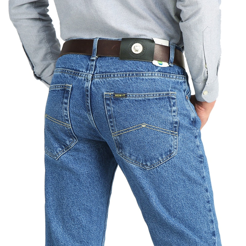 Men Business Jeans Classic Spring Autumn Male Skinny