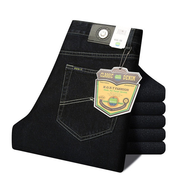 Men Business Jeans Classic Spring Autumn Male Skinny
