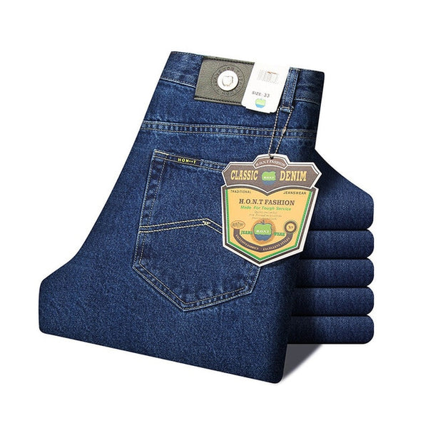 Men Business Jeans Classic Spring Autumn Male Skinny