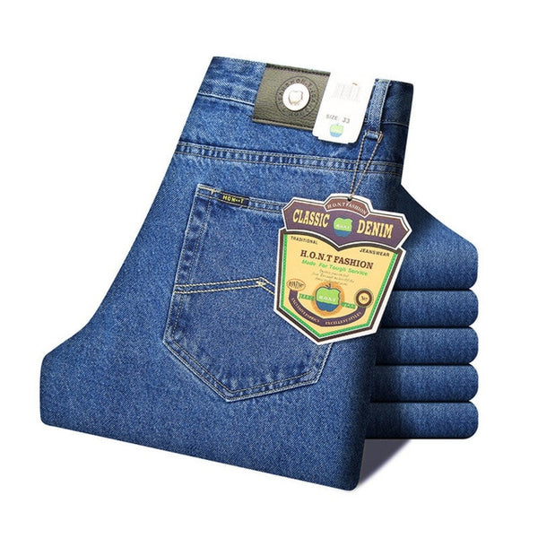 Men Business Jeans Classic Spring Autumn Male Skinny