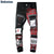 Sokotoo Men's skull printed Scottish plaid patchwork jeans