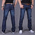 2019 CHOLYL Men's Straight Denim Jeans Navy Blue Solid Long Jeans